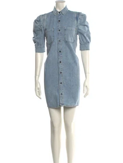 Pre-owned Frame Mini Dress In Blue