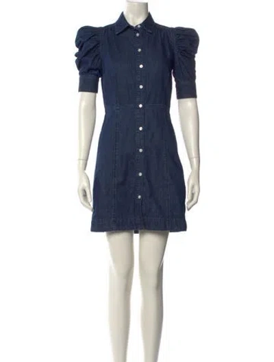 Pre-owned Frame Mini Dress In Blue