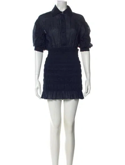 Pre-owned Frame Mini Dress In Blue