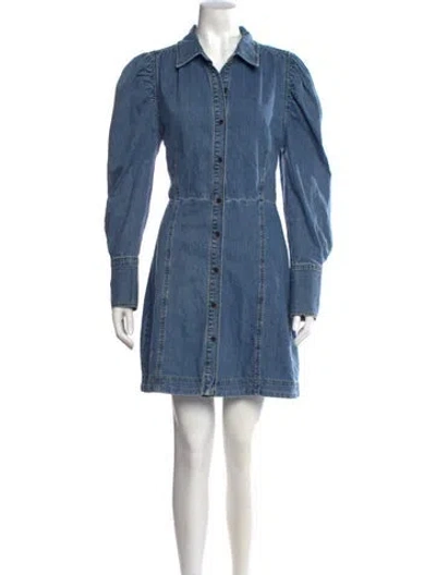 Pre-owned Frame Mini Dress In Blue