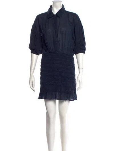 Pre-owned Frame Mini Dress In Blue