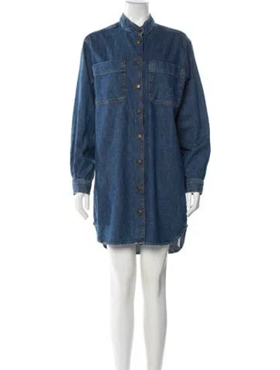 Pre-owned Frame Mini Dress In Blue