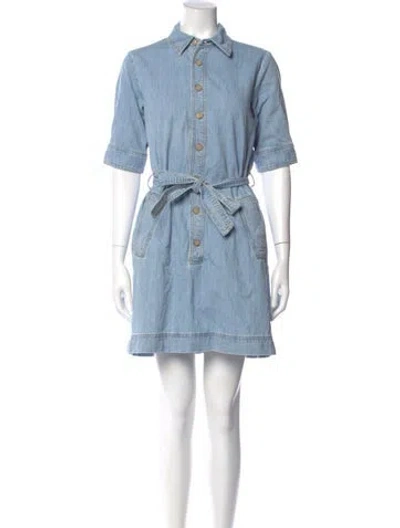 Pre-owned Frame Mini Dress In Blue