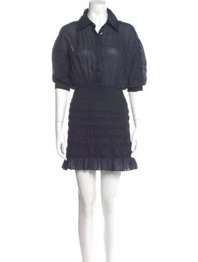 Pre-owned Frame Mini Dress In Blue