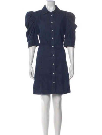 Pre-owned Frame Mini Dress In Blue