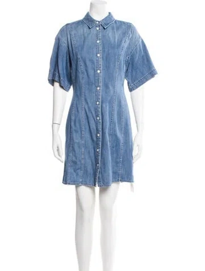 Pre-owned Frame Mini Dress In Blue