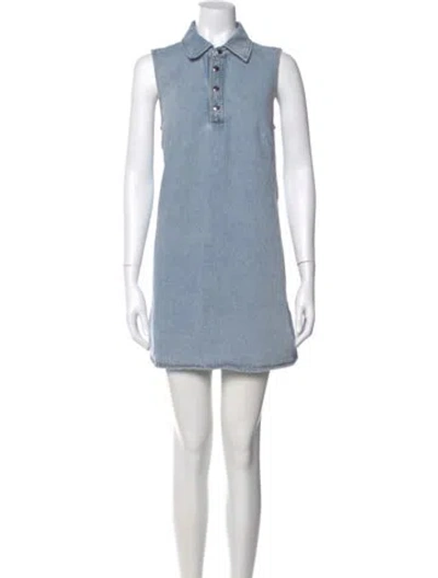 Pre-owned Frame Mini Dress In Blue