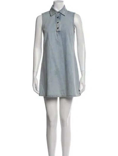 Pre-owned Frame Mini Dress In Blue