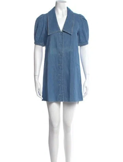 Pre-owned Frame Mini Dress In Blue