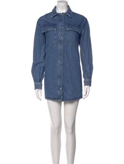 Pre-owned Frame Mini Dress In Blue