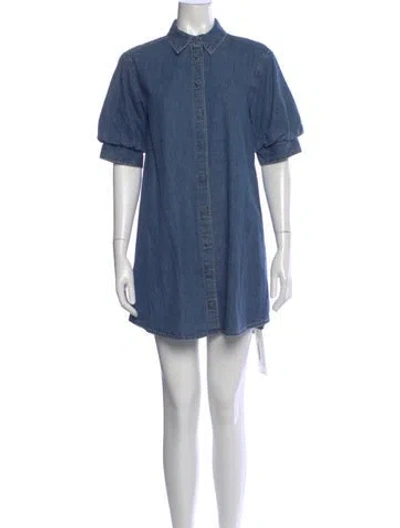 Pre-owned Frame Mini Dress In Blue