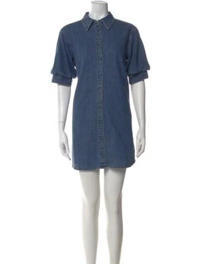 Pre-owned Frame Mini Dress In Blue