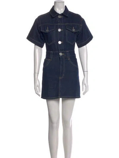 Pre-owned Frame Mini Dress In Blue