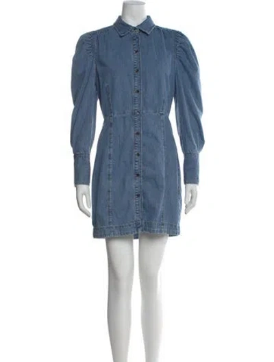 Pre-owned Frame Mini Dress In Blue