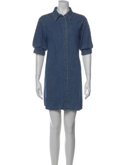 Pre-owned Frame Mini Dress In Blue