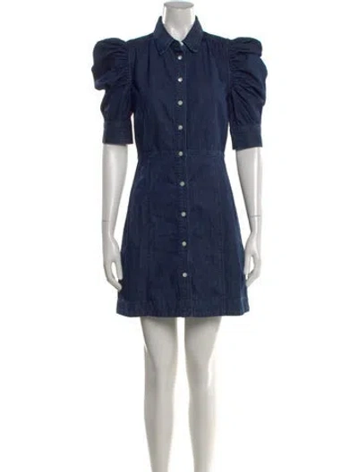 Pre-owned Frame Mini Dress In Blue