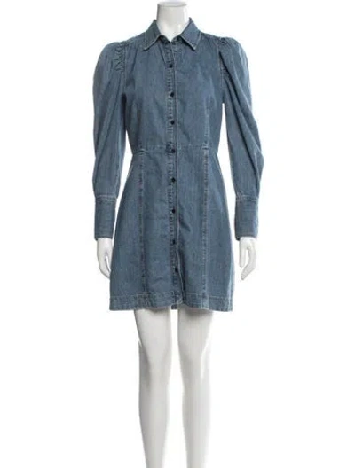 Pre-owned Frame Mini Dress In Blue