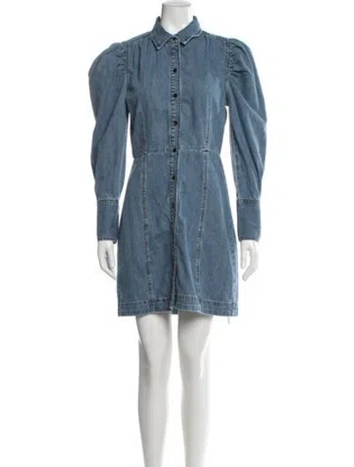 Pre-owned Frame Mini Dress In Blue