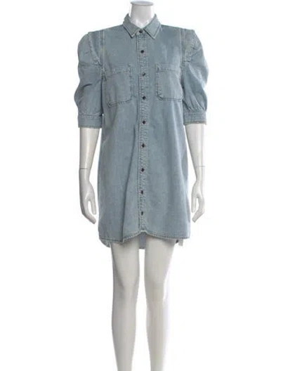 Pre-owned Frame Mini Dress In Blue