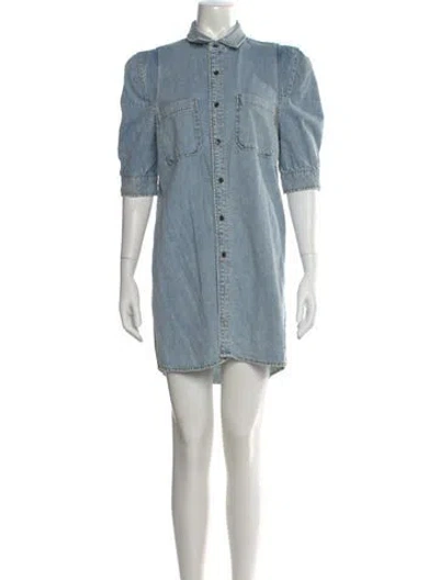 Pre-owned Frame Mini Dress In Blue
