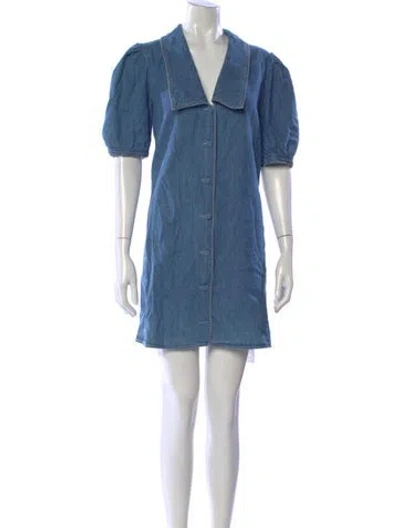 Pre-owned Frame Mini Dress In Blue