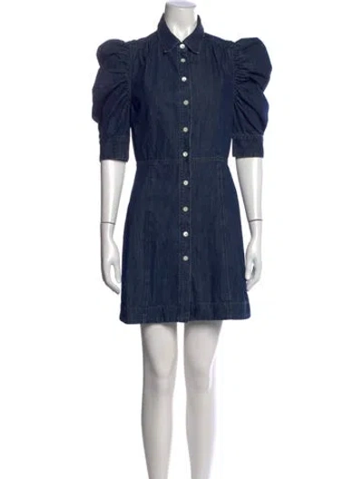 Pre-owned Frame Mini Dress In Blue