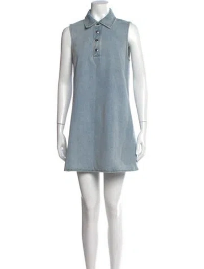 Pre-owned Frame Mini Dress In Blue
