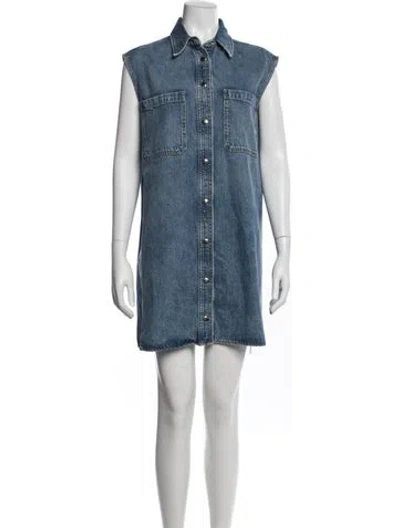 Pre-owned Frame Mini Dress In Blue