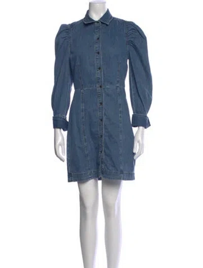 Pre-owned Frame Mini Dress In Blue