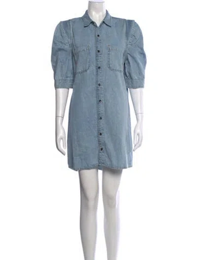 Pre-owned Frame Mini Dress In Blue