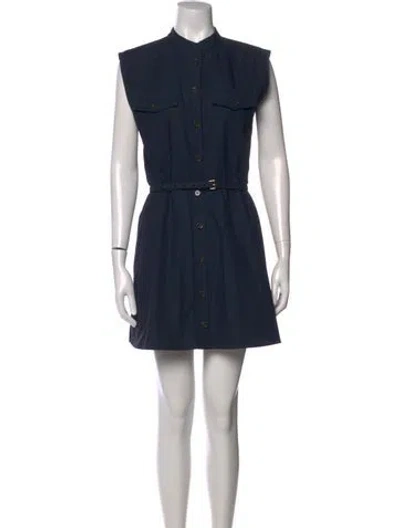 Pre-owned Frame Mini Dress In Blue