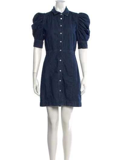 Pre-owned Frame Mini Dress In Blue