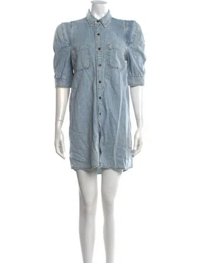 Pre-owned Frame Mini Dress In Blue