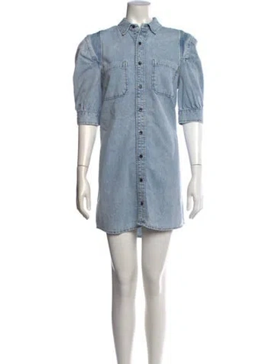 Pre-owned Frame Mini Dress In Blue
