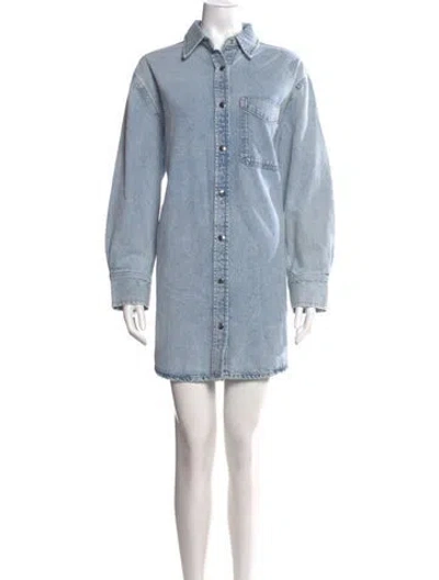 Pre-owned Frame Mini Dress In Blue