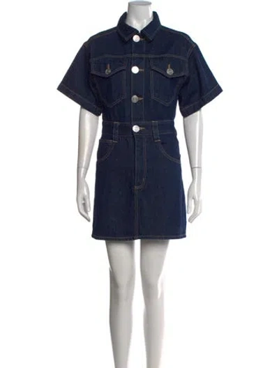Pre-owned Frame Mini Dress In Blue