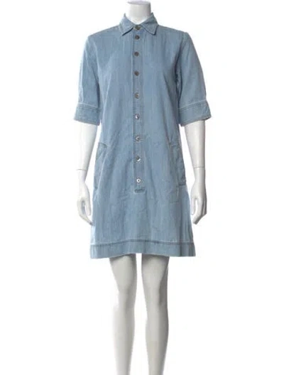 Pre-owned Frame Mini Dress In Blue