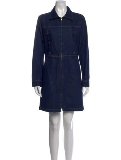 Pre-owned Frame Mini Dress In Blue