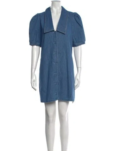 Pre-owned Frame Mini Dress In Blue