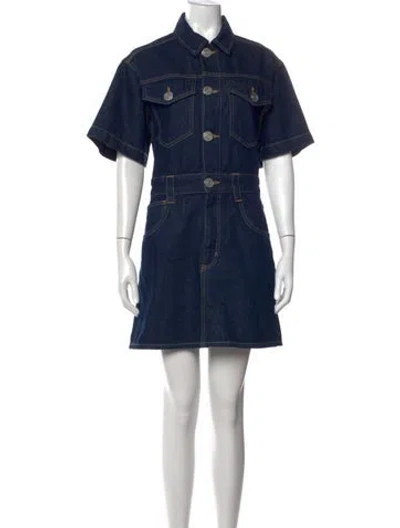 Pre-owned Frame Mini Dress In Blue