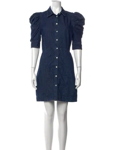 Pre-owned Frame Mini Dress In Blue