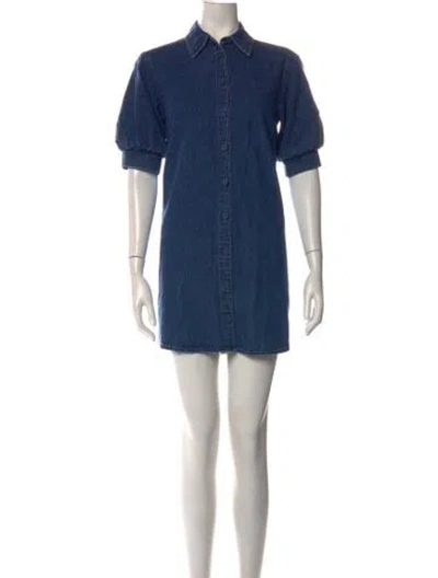 Pre-owned Frame Mini Dress In Blue