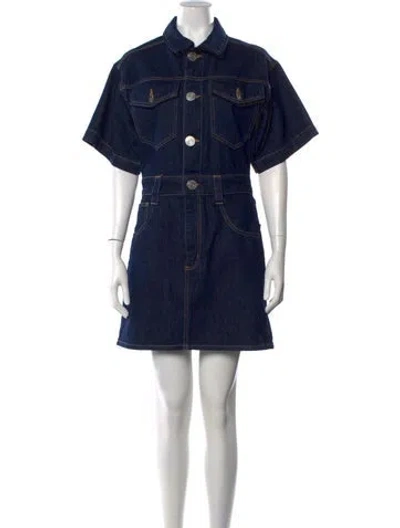 Pre-owned Frame Mini Dress In Blue
