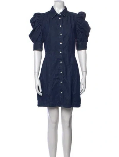 Pre-owned Frame Mini Dress In Blue