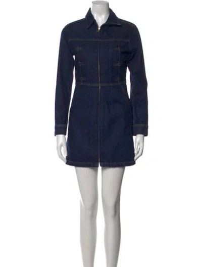 Pre-owned Frame Mini Dress In Blue
