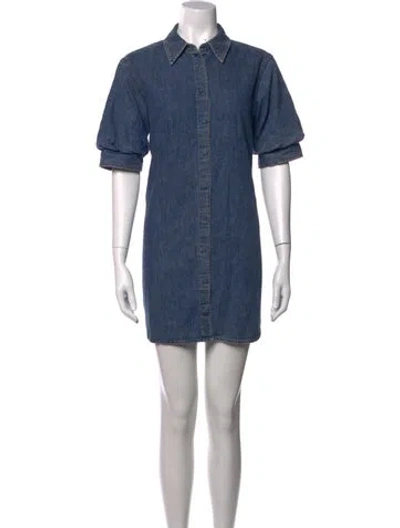Pre-owned Frame Mini Dress In Blue