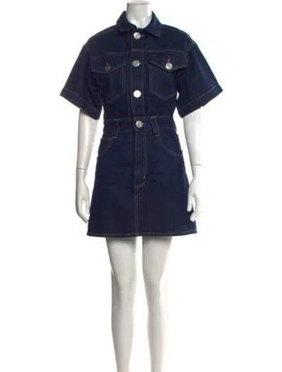 Pre-owned Frame Mini Dress In Blue