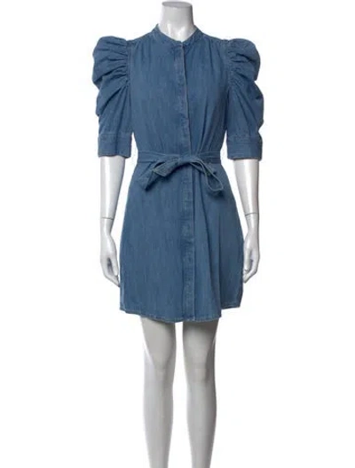 Pre-owned Frame Mini Dress In Blue