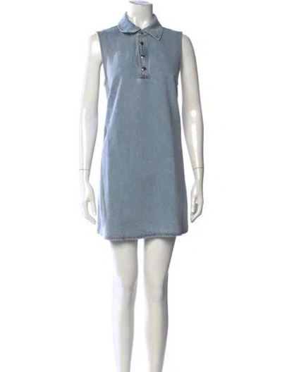 Pre-owned Frame Mini Dress In Blue