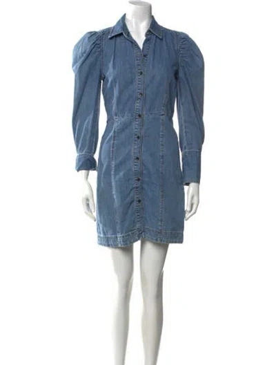 Pre-owned Frame Mini Dress In Blue